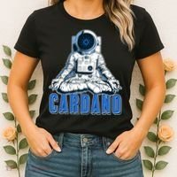 Cardano Mediating Yoga Astronaut Crypto Currency Women's T-Shirt thumb 2