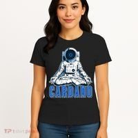 Cardano Mediating Yoga Astronaut Crypto Currency Women's T-Shirt thumb 4