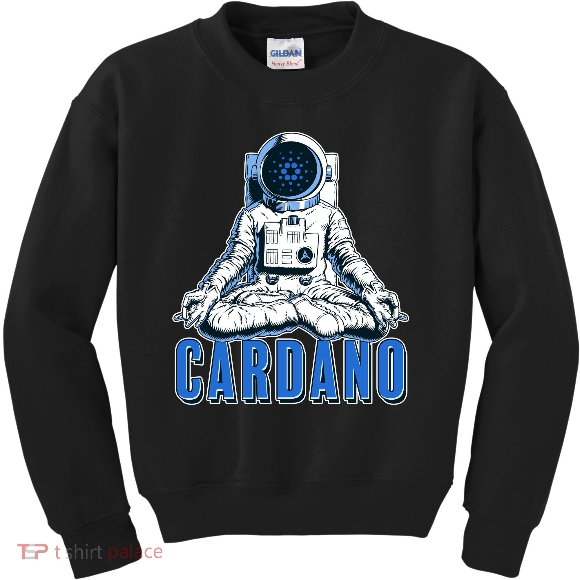 Cardano Mediating Yoga Astronaut Crypto Currency Kids Sweatshirt