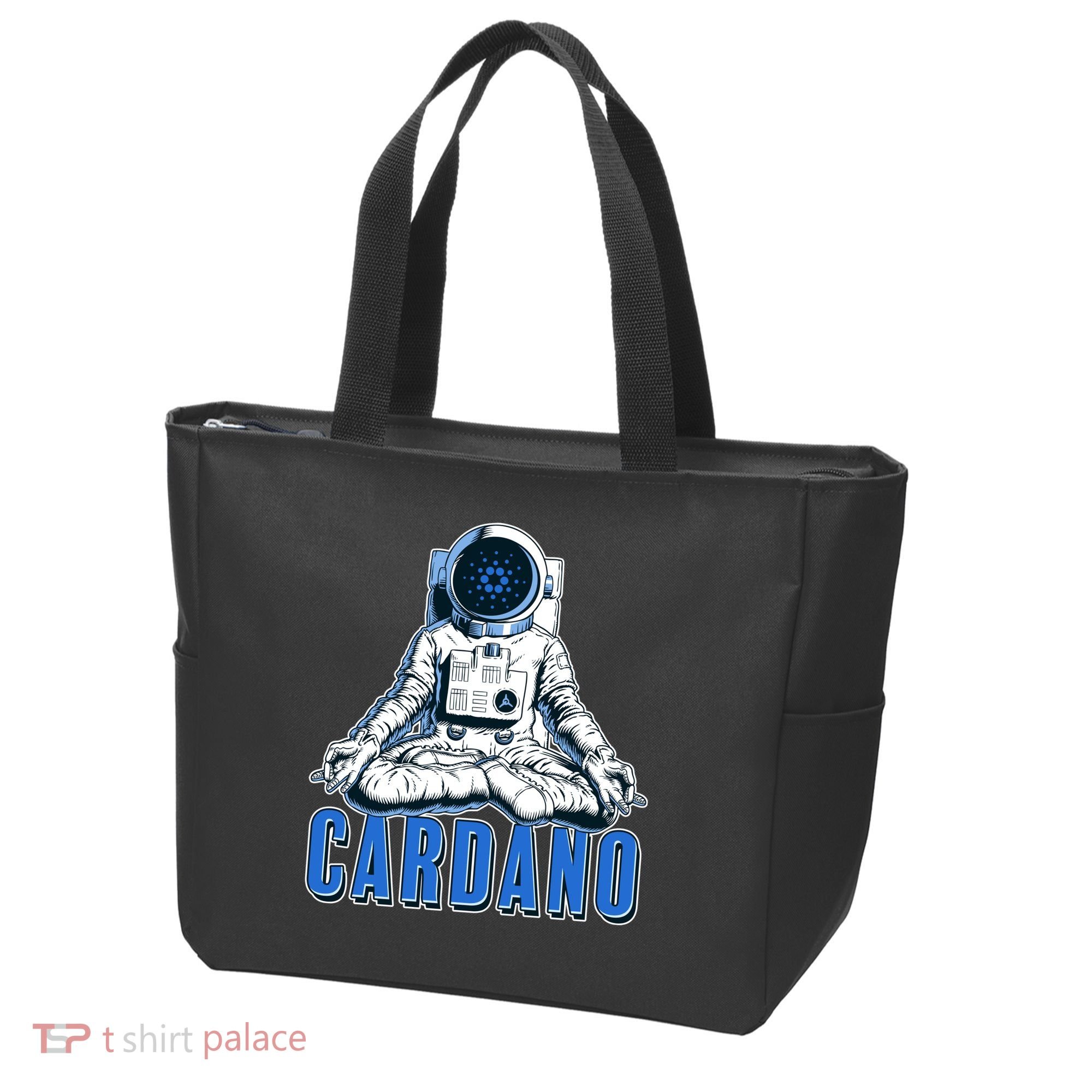 Cardano Mediating Yoga Astronaut Crypto Currency Tote Bag