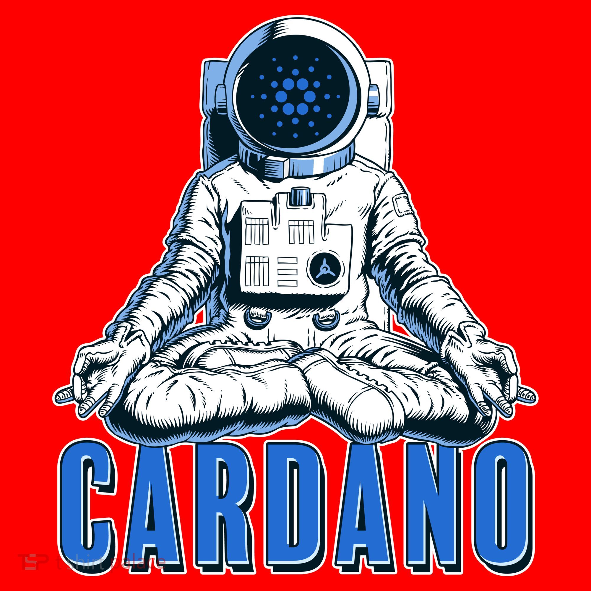 Cardano Mediating Yoga Astronaut Crypto Currency Santa Hat