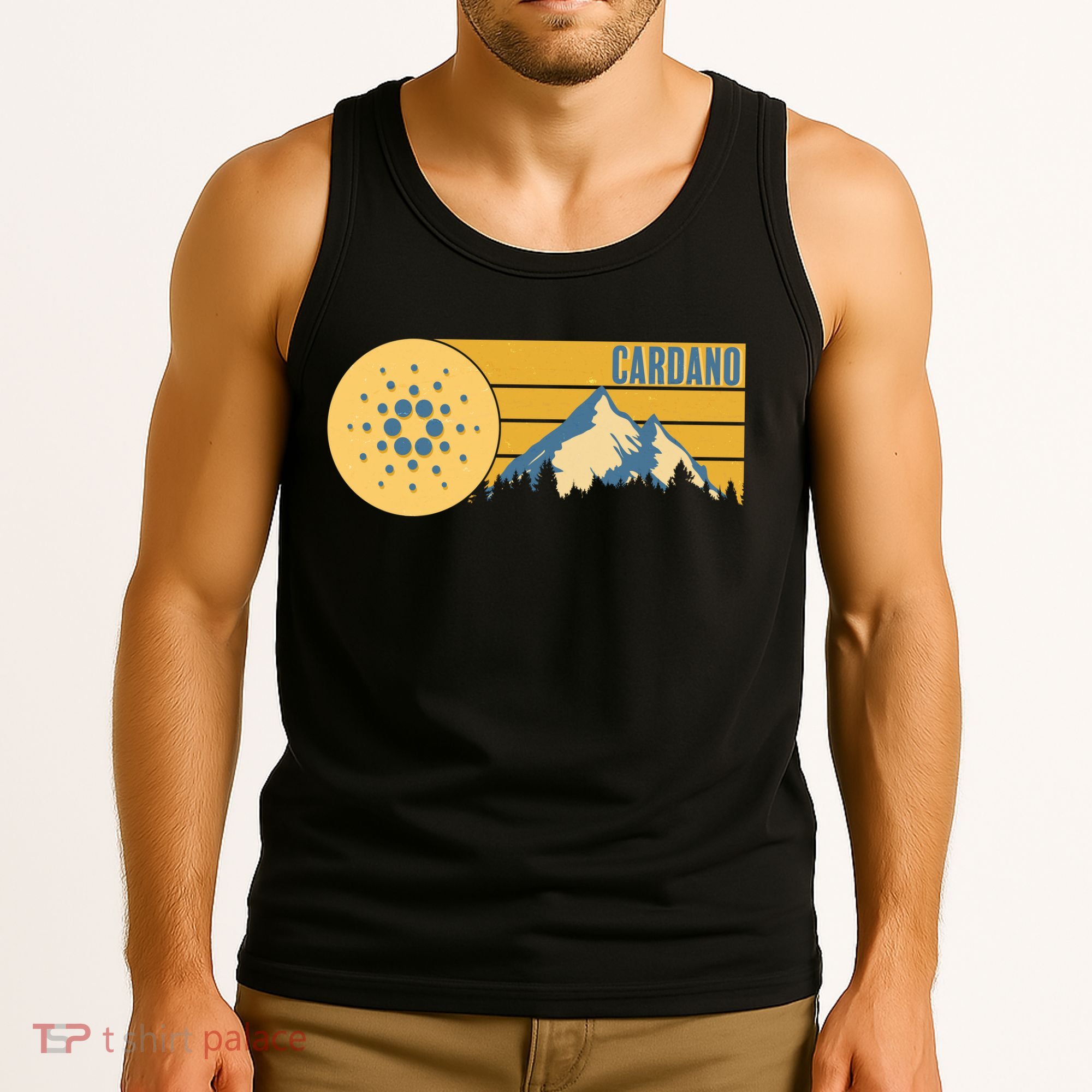 Cardano Vintage Mountains Crypto Currency Tank Top