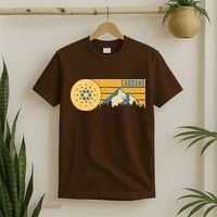 Cardano Vintage Mountains Crypto Currency T-Shirt thumb 2