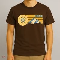 Cardano Vintage Mountains Crypto Currency T-Shirt thumb 3