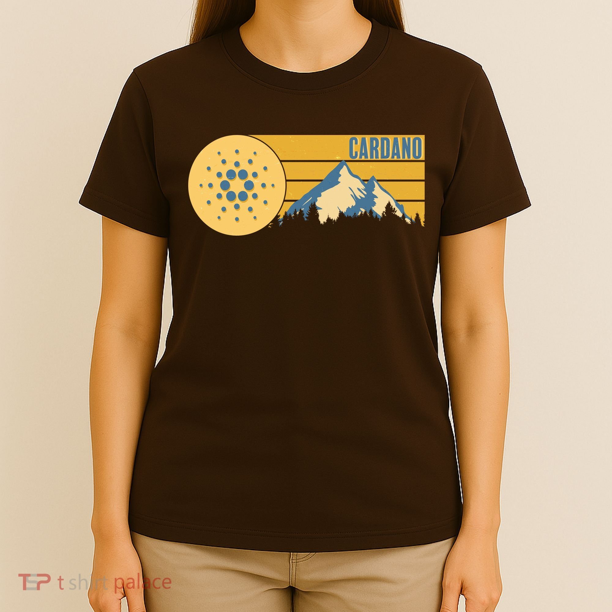 Cardano Vintage Mountains Crypto Currency T-Shirt