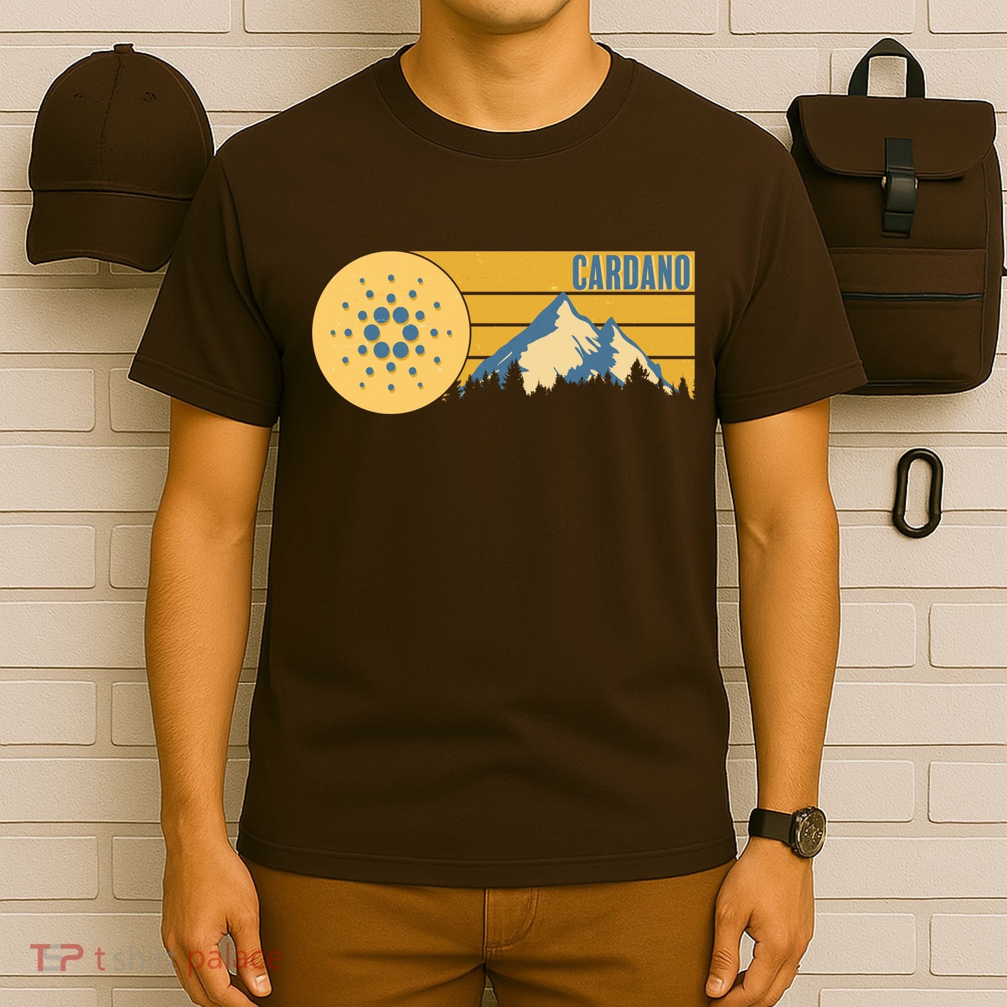 Cardano Vintage Mountains Crypto Currency T-Shirt