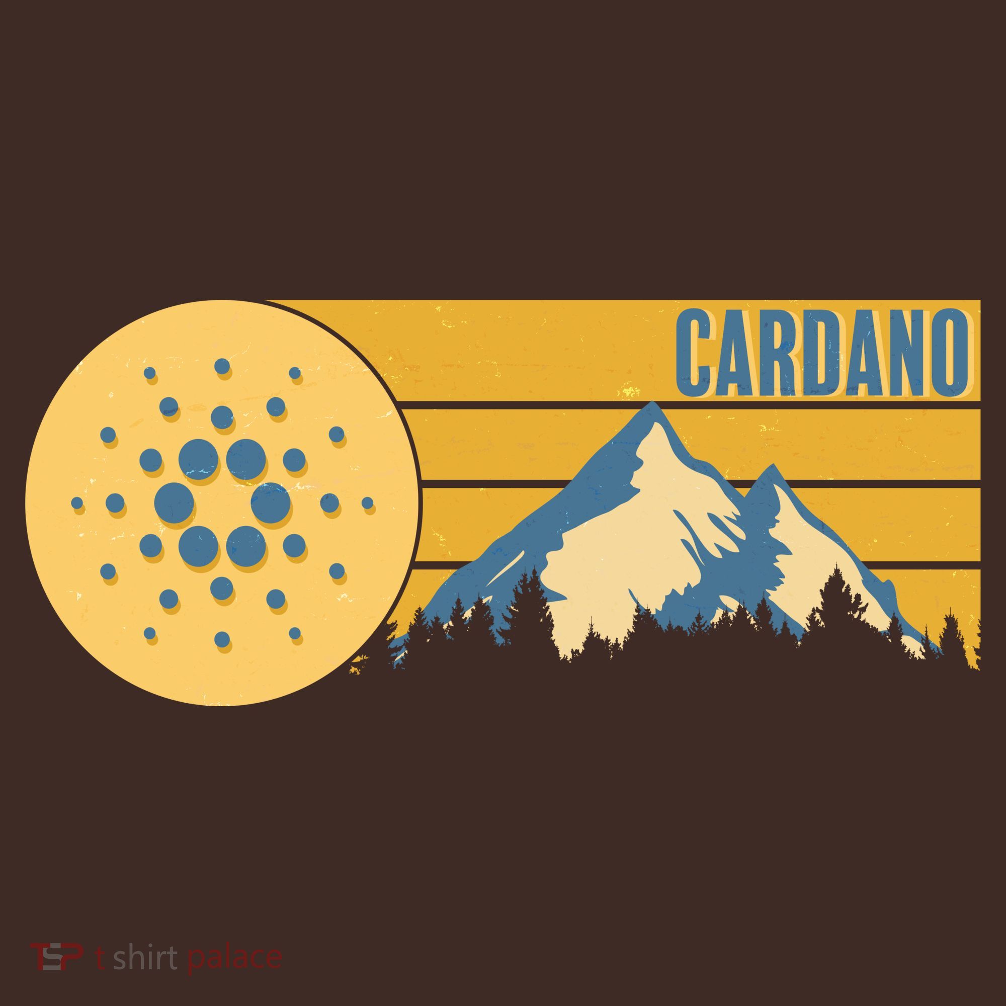 Cardano Vintage Mountains Crypto Currency T-Shirt