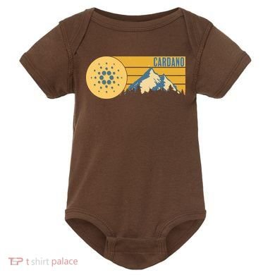 Cardano Vintage Mountains Crypto Currency Baby Bodysuit