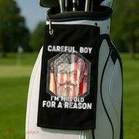 Careful Boy I'm This Old For A Reason Golf Towel thumb 2