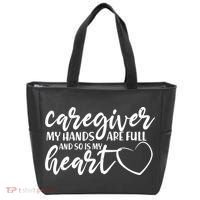Caregiver My Hands Are Full and So Is My Heart Tote Bag thumb 0