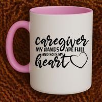 Caregiver My Hands Are Full and So Is My Heart Coffee Mug thumb 2