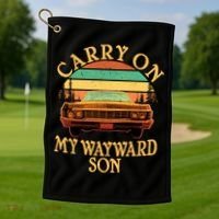 Carry On My Wayward Son Golf Towel thumb 1