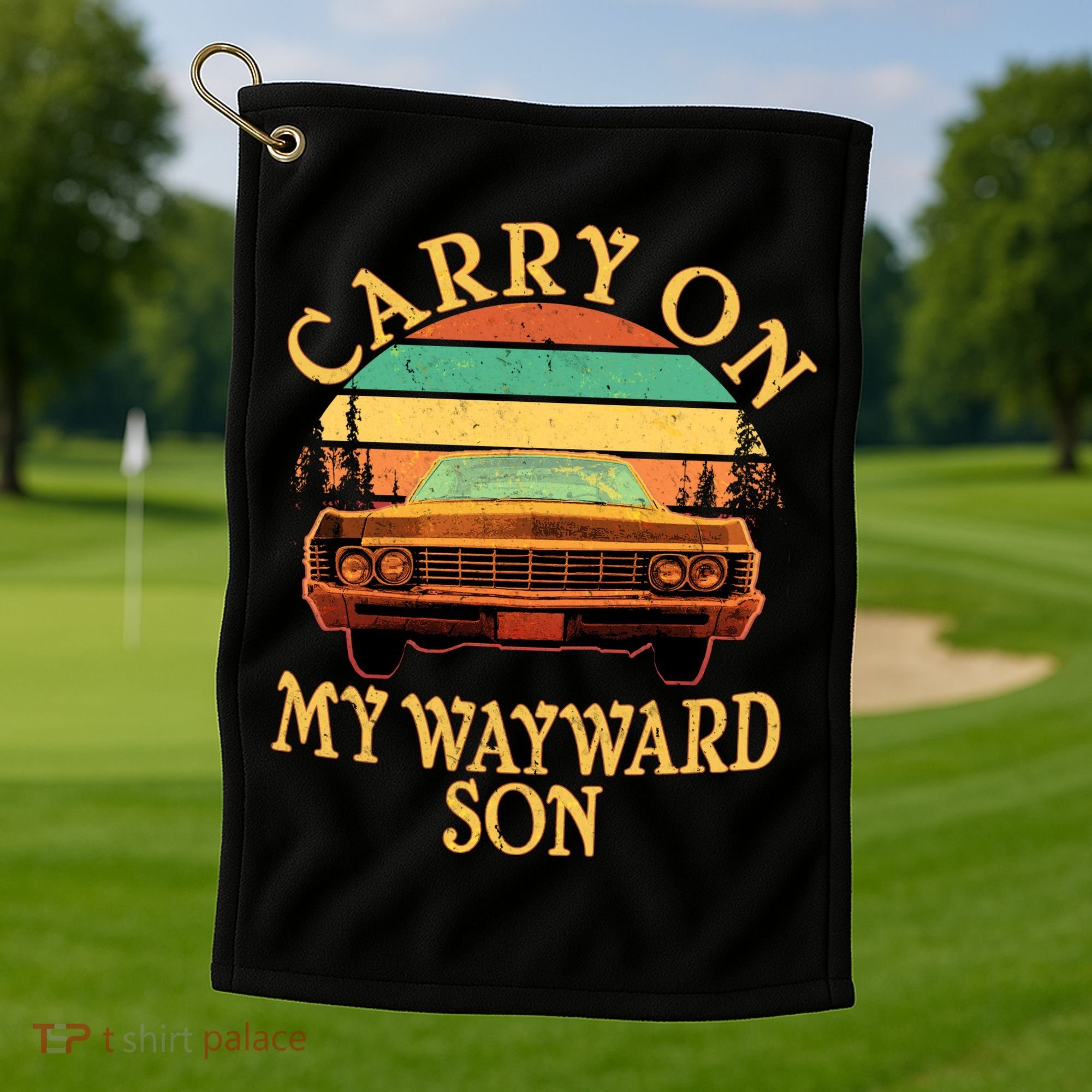 Carry On My Wayward Son Golf Towel