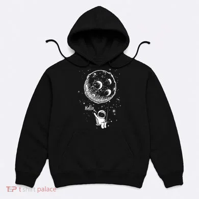 Cartoon Astronaut Moon Swing Hoodie