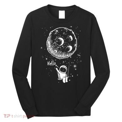 Cartoon Astronaut Moon Swing Long Sleeve Shirt