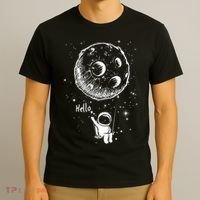Cartoon Astronaut Moon Swing T-Shirt thumb 3