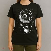 Cartoon Astronaut Moon Swing T-Shirt thumb 4