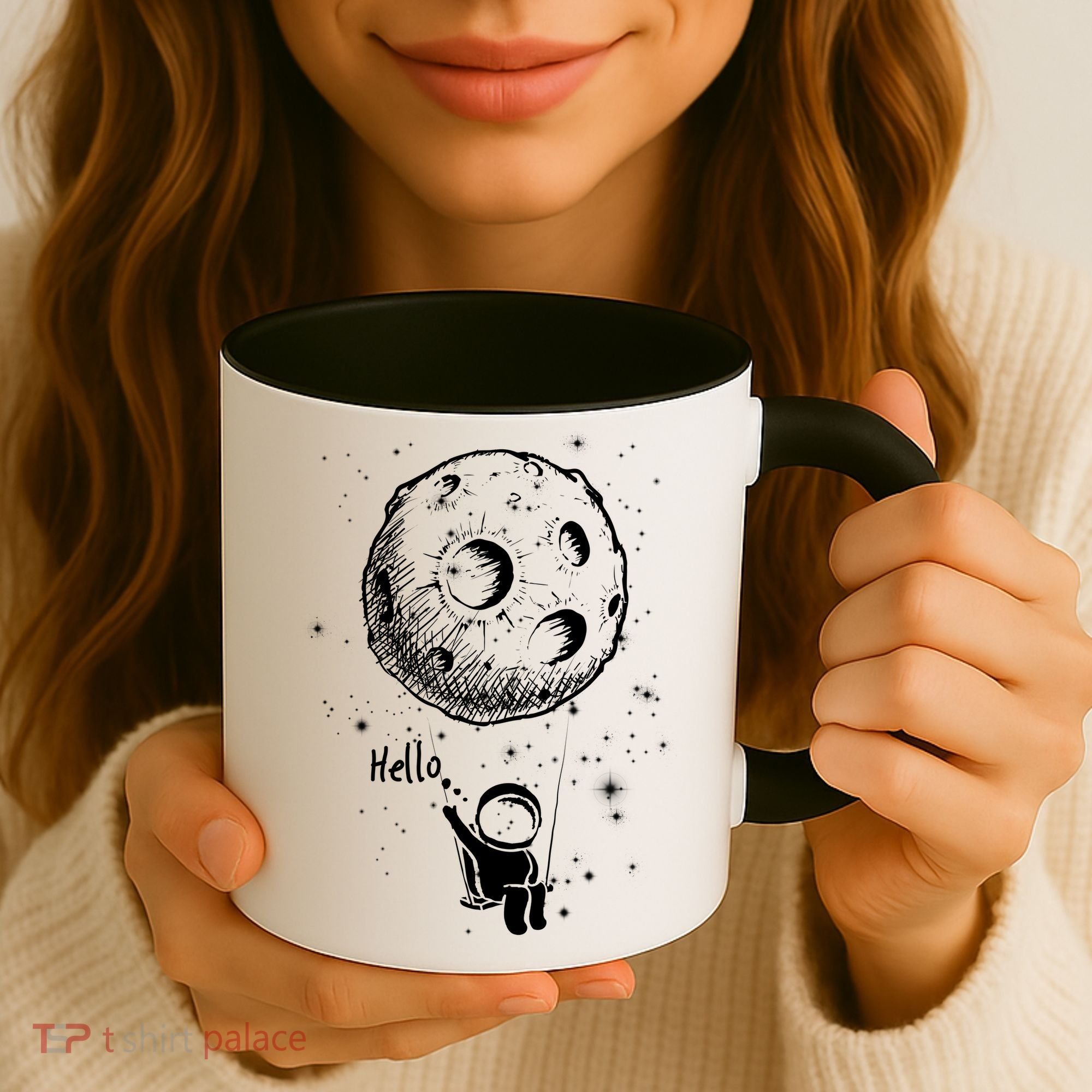 Cartoon Astronaut Moon Swing Coffee Mug