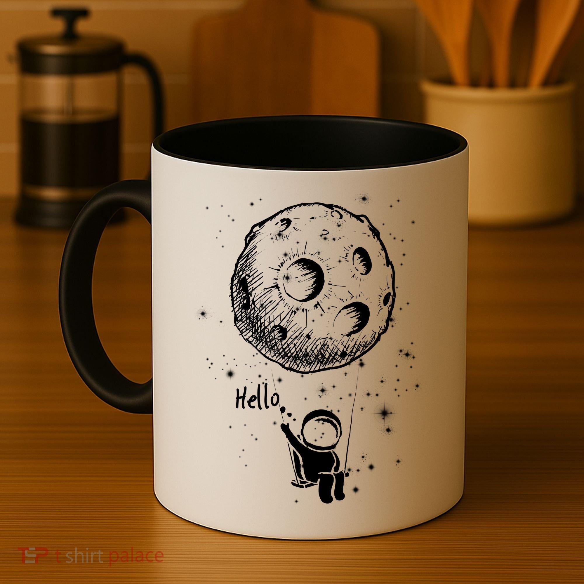 Cartoon Astronaut Moon Swing Coffee Mug