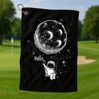 Cartoon Astronaut Moon Swing Golf Towel thumb 1