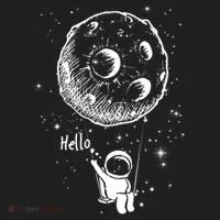 Cartoon Astronaut Moon Swing Golf Towel thumb 3