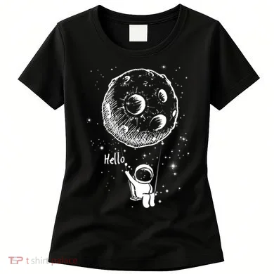 Cartoon Astronaut Moon Swing Women's T-Shirt