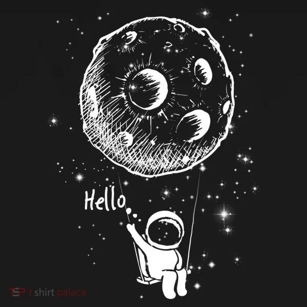 Cartoon Astronaut Moon Swing Kids T-Shirt