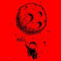 Cartoon Astronaut Moon Swing Santa Hat thumb 1