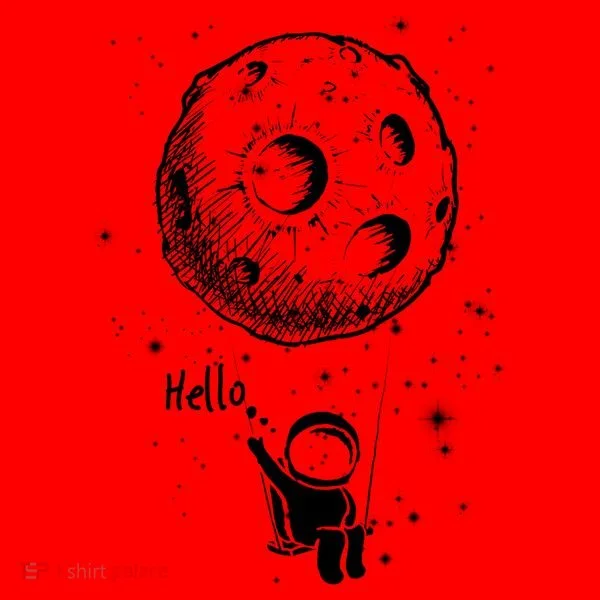 Cartoon Astronaut Moon Swing Santa Hat
