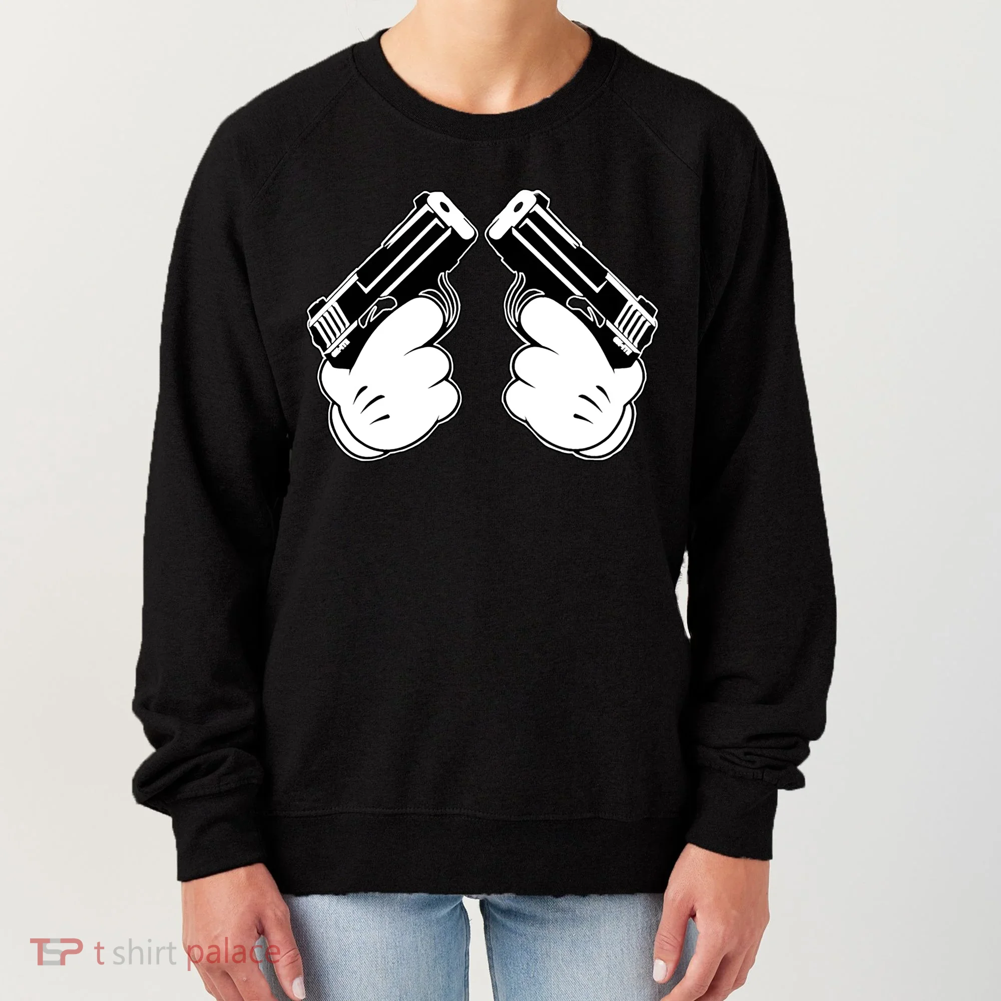 Cartoon Guns Hands Pistol Women's Sweatshirt