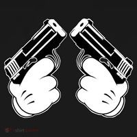 Cartoon Guns Hands Pistol USA-Made Doggie Bandana thumb 2