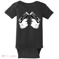 Cartoon Guns Hands Pistol Baby Bodysuit thumb 0
