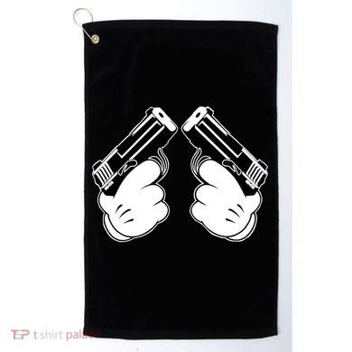 Cartoon Guns Hands Pistol Golf Towel