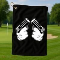 Cartoon Guns Hands Pistol Golf Towel thumb 1