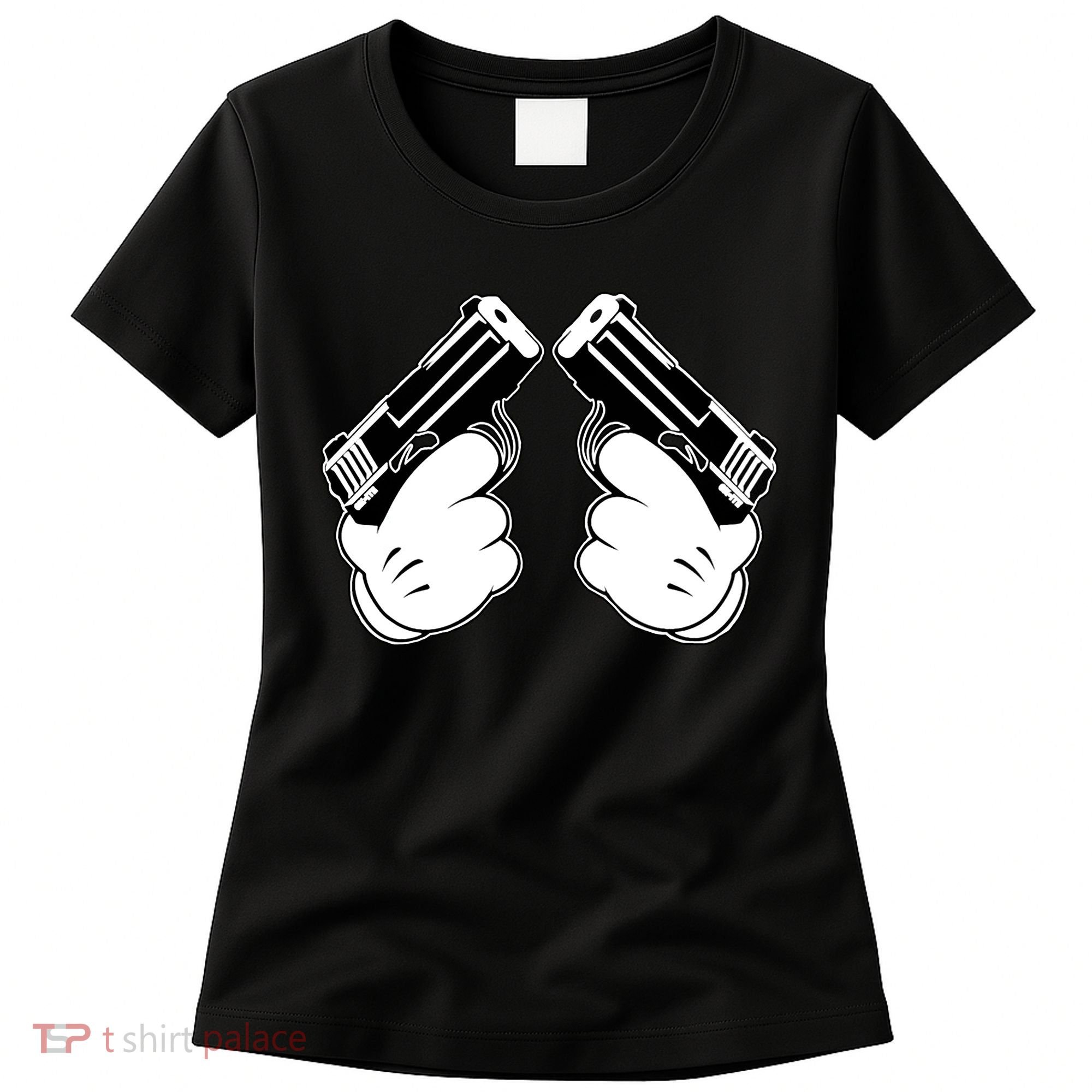 Cartoon Guns Hands Pistol Women's T-Shirt