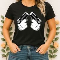 Cartoon Guns Hands Pistol Women's T-Shirt thumb 2