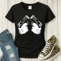 Cartoon Guns Hands Pistol Women's T-Shirt thumb 3