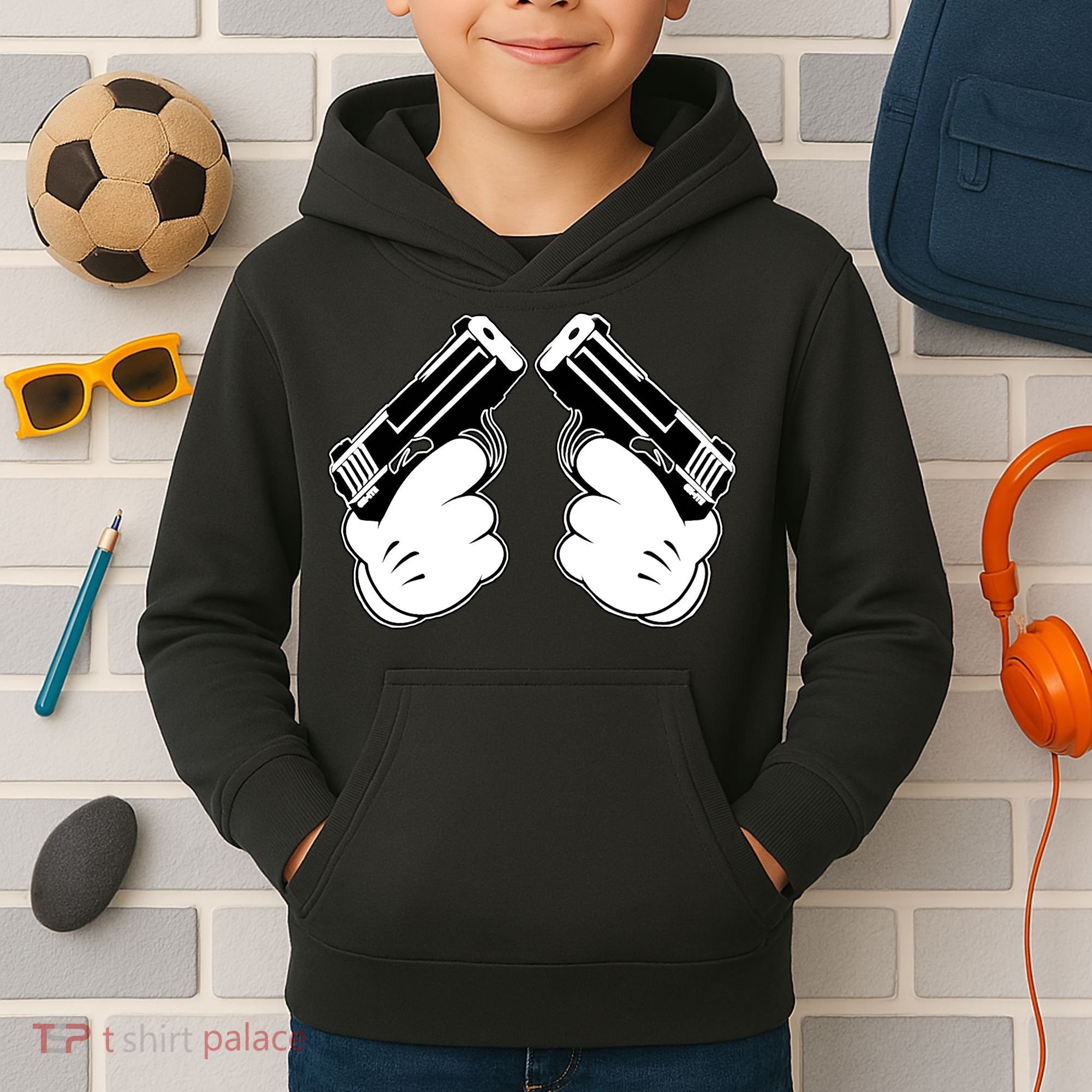 Cartoon Guns Hands Pistol Kids Hoodie