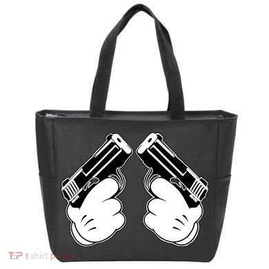 Cartoon Guns Hands Pistol Tote Bag
