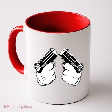 Cartoon Guns Hands Pistol Coffee Mug