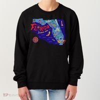 Cartoon Map of Florida Women's Sweatshirt thumb 0