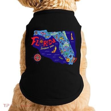 Cartoon Map of Florida Doggie Tank