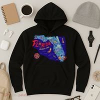 Cartoon Map of Florida Hoodie thumb 3
