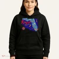 Cartoon Map of Florida Hoodie thumb 5