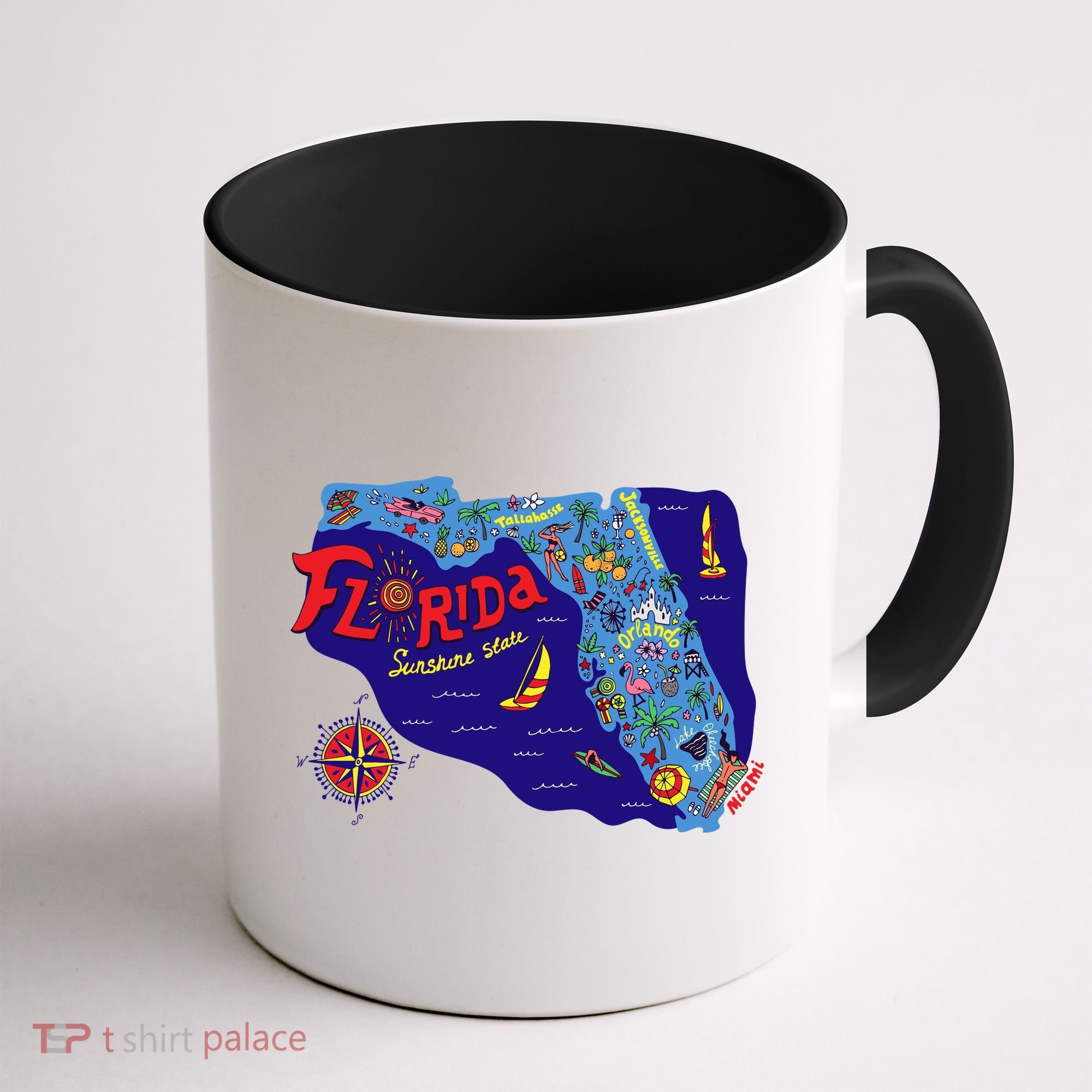 Cartoon Map of Florida Coffee Mug