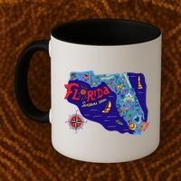 Cartoon Map of Florida Coffee Mug thumb 2