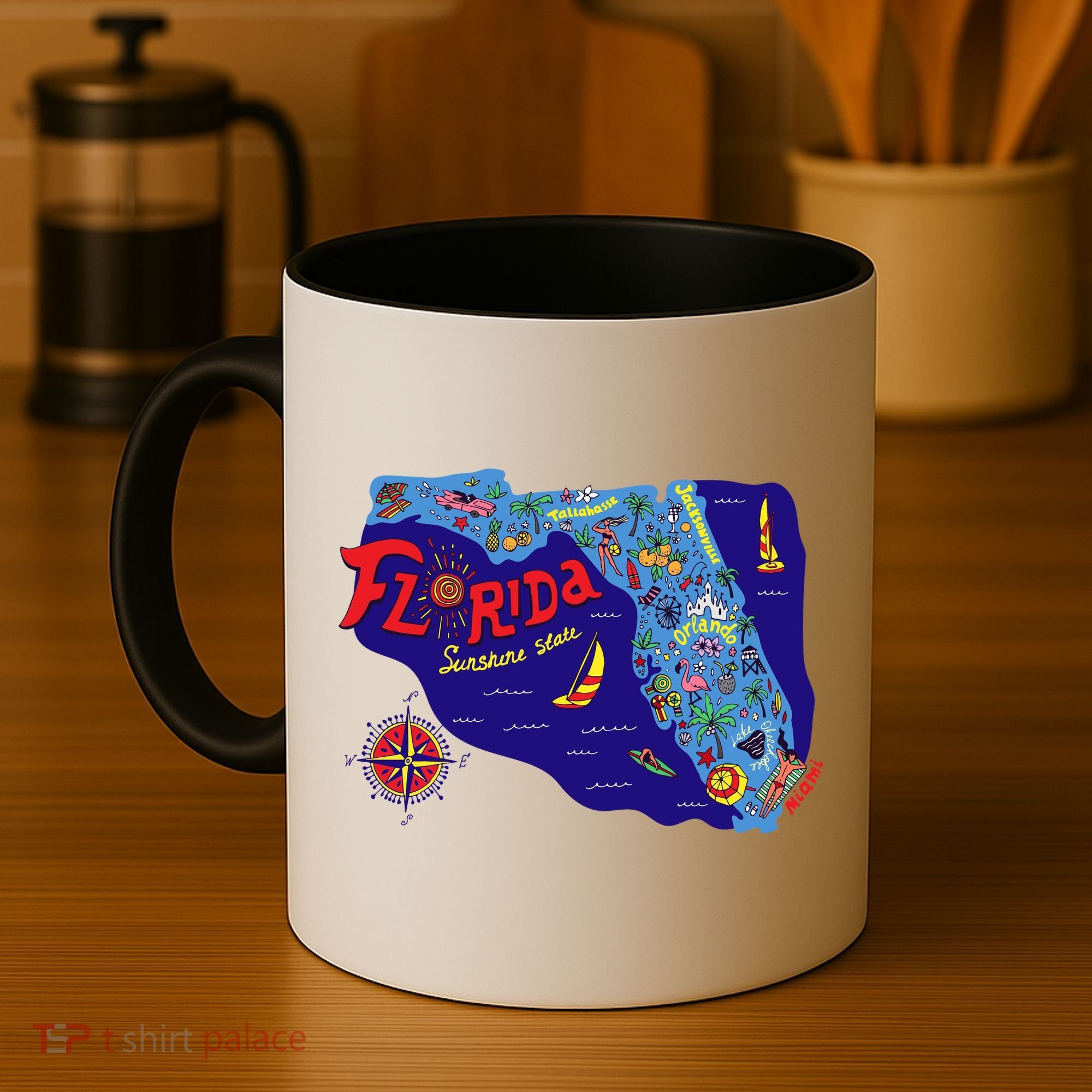 Cartoon Map of Florida Coffee Mug