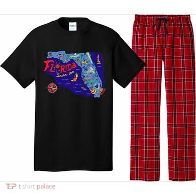 Cartoon Map of Florida Pajama Set