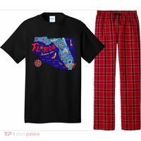 Cartoon Map of Florida Pajama Set thumb 0