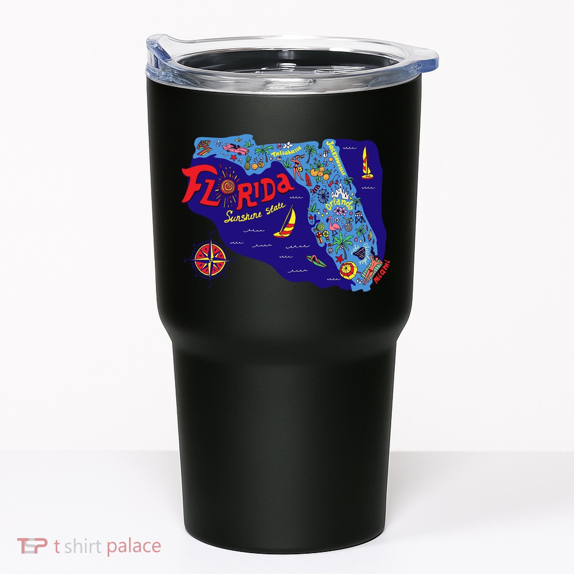 Cartoon Map of Florida Tumbler